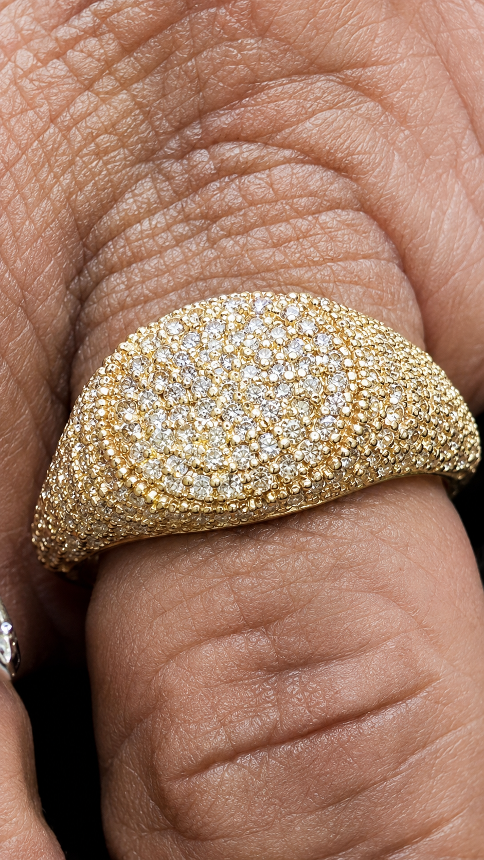 14K YG PAVE DIAMOND PINKY RING