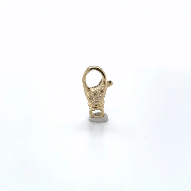 14K YELLOW GOLD LOBSTER LOCK WITH DIAMONDS