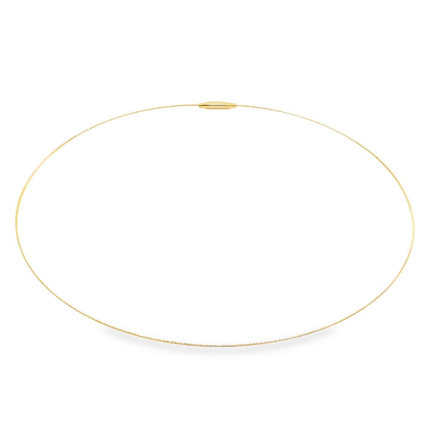 18KT GOLD OMEGA DIAMOND CUT NECKLACE 16"