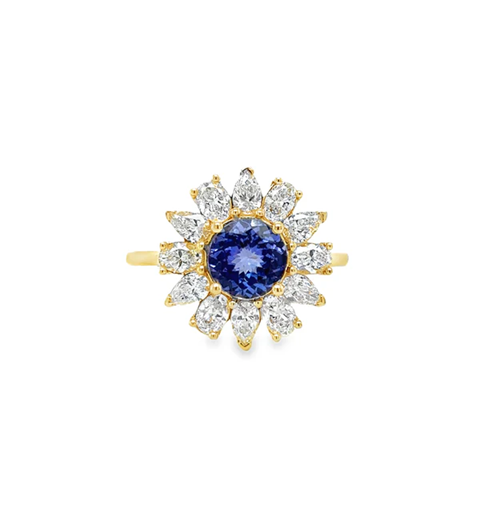 14KT GOLD TANZANITE AND DIAMONDS RING