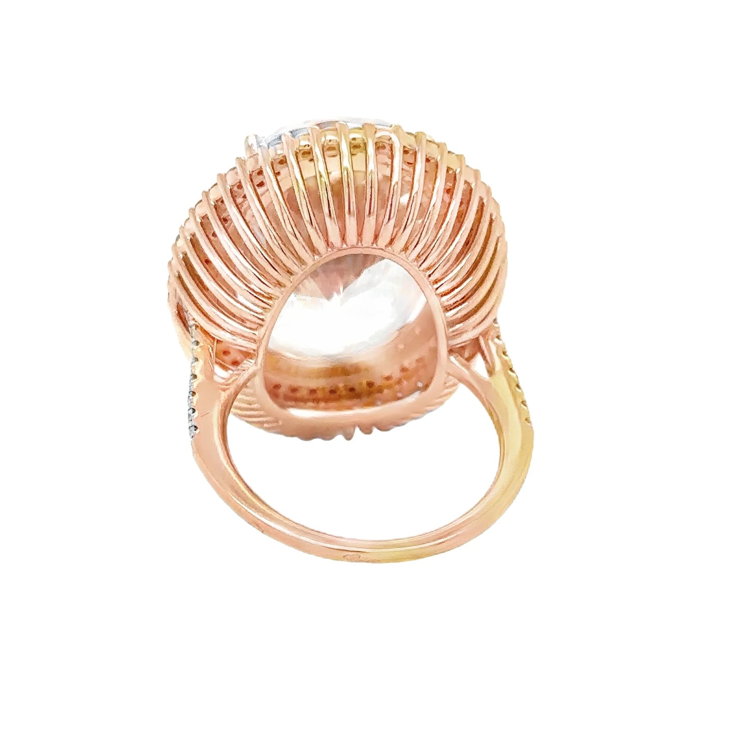 14KT ROSE GOLD KUNZITE AND DIAMONDS RING