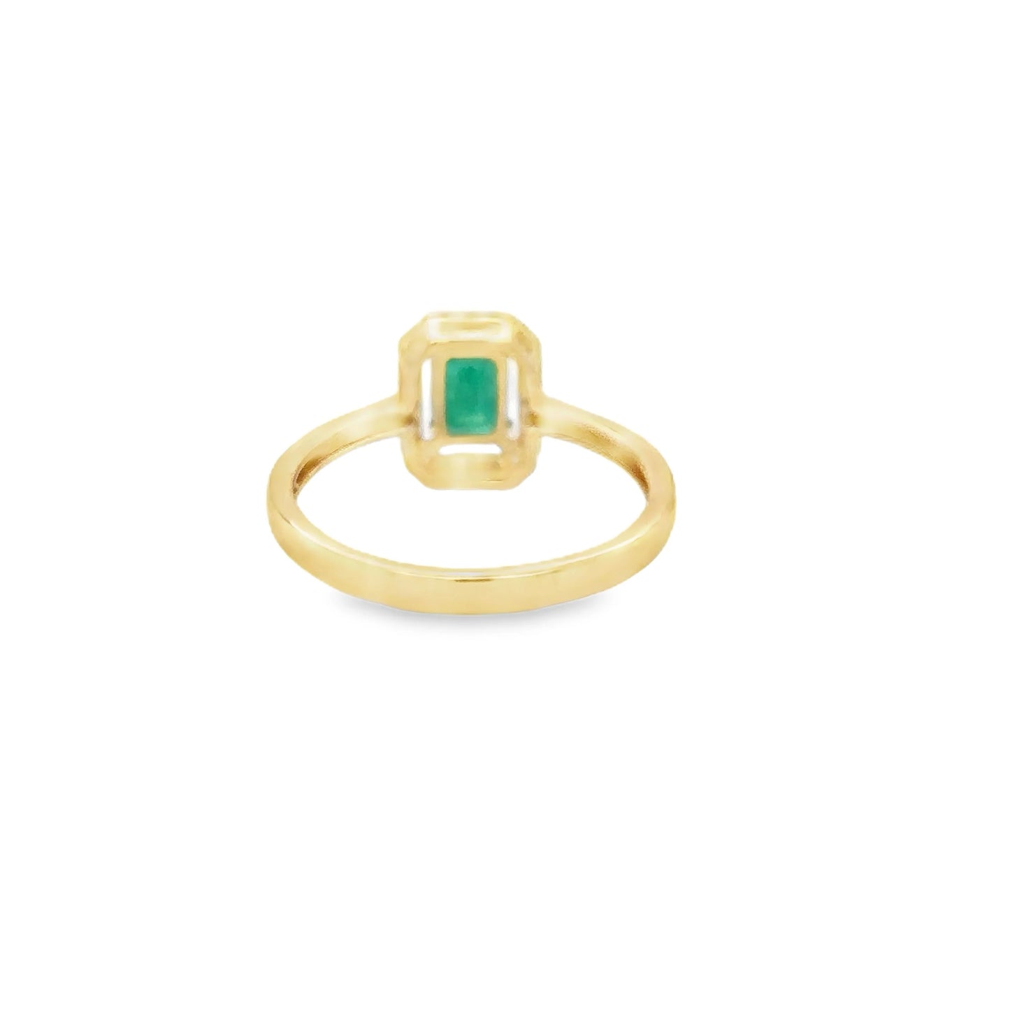 14KT YELLOW GOLD EMERALD AND DIAMONDS RING