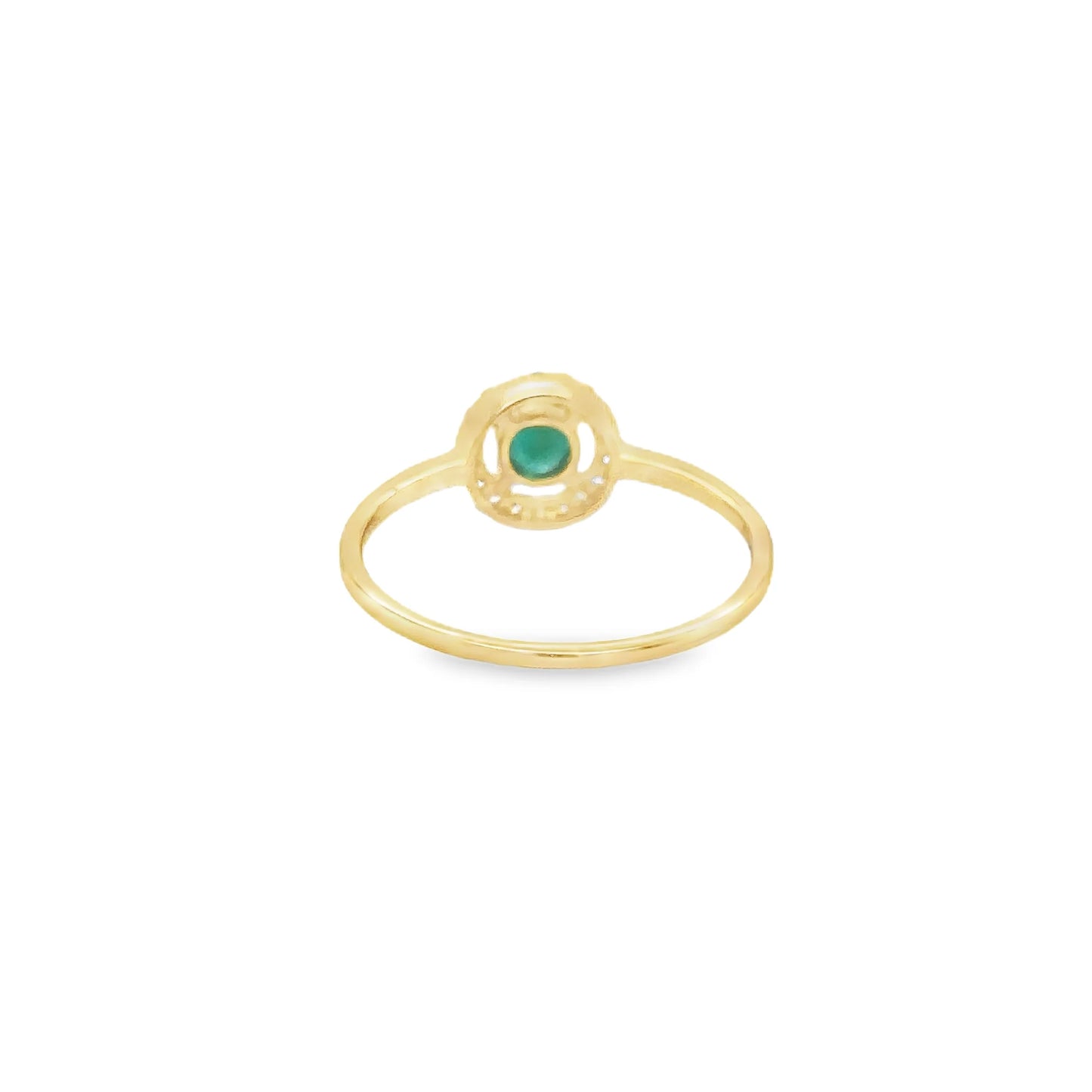 14KT YELLOW GOLD EMERALD AND DIAMONDS RING