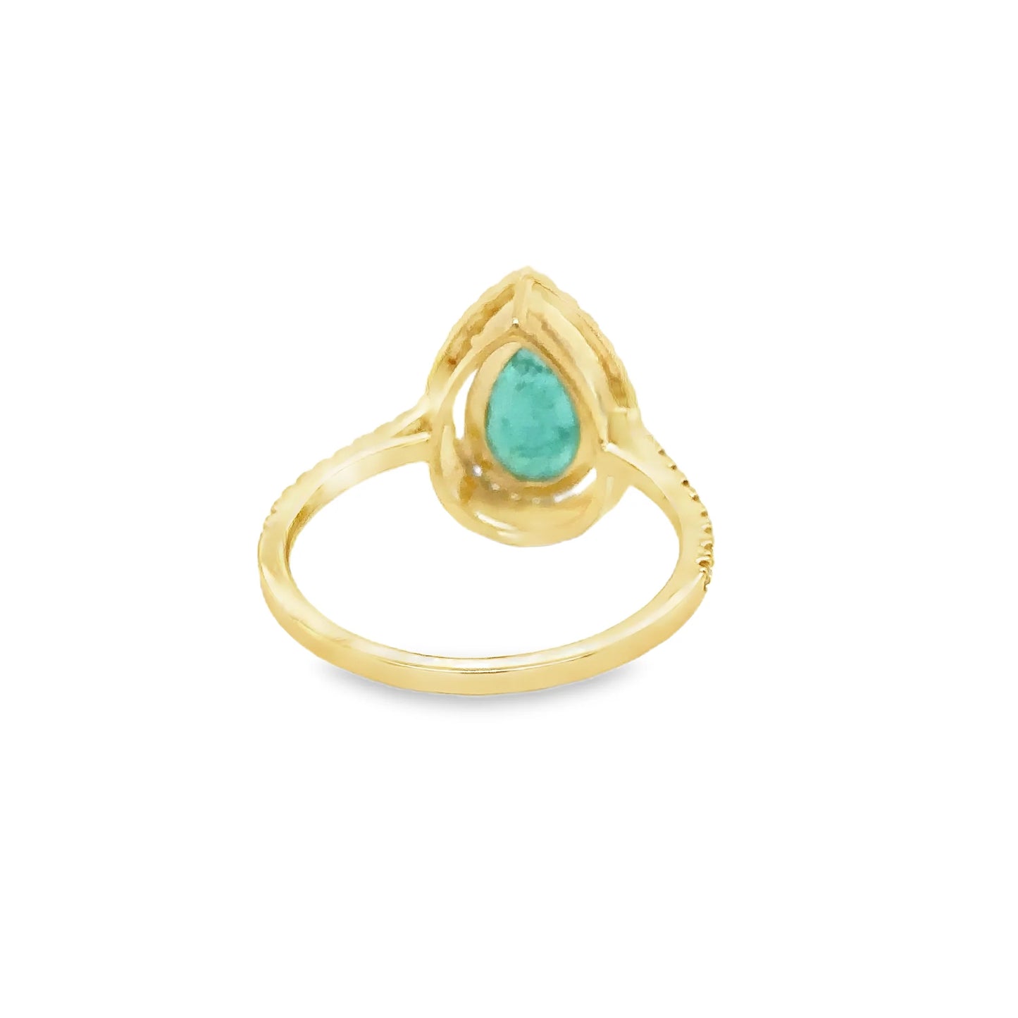14KT YELLOW GOLD EMERALD AND DIAMONDS RING