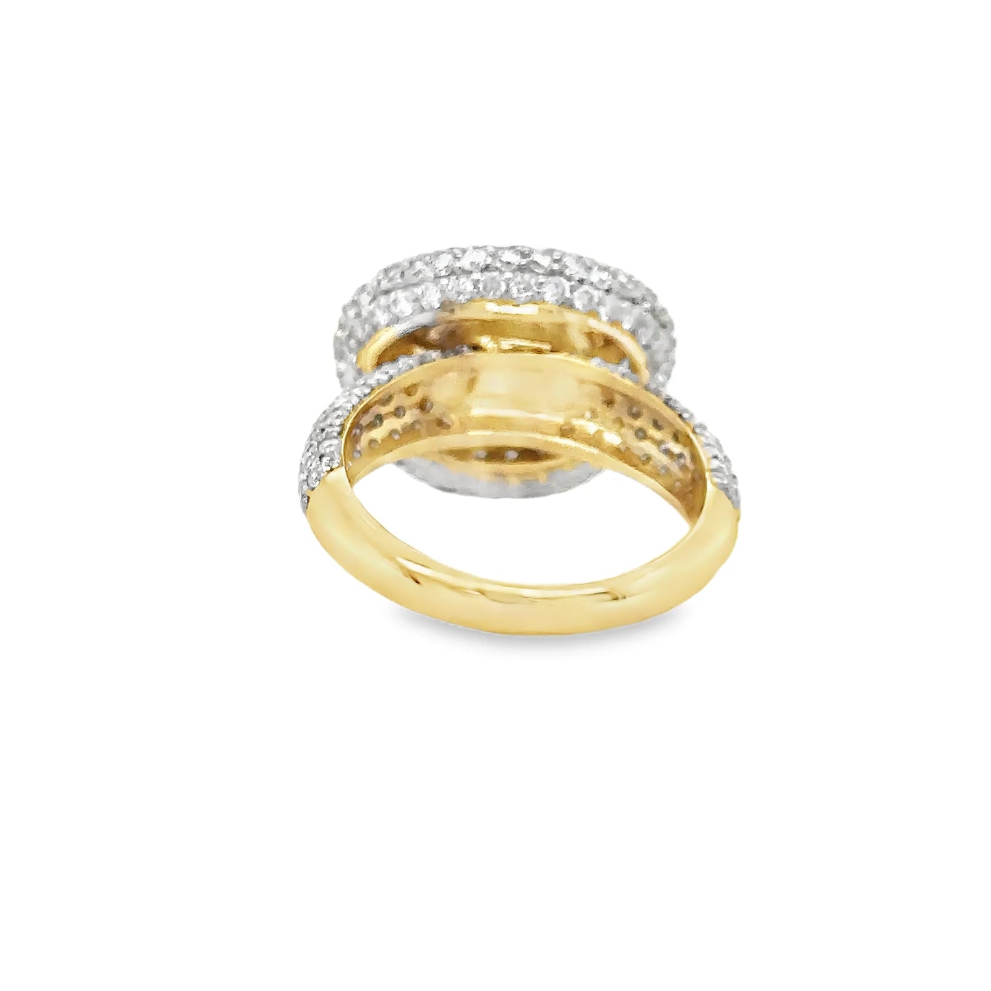 14KT YELLOW GOLD FRESH WATER PEARL AND DIAMOND RING