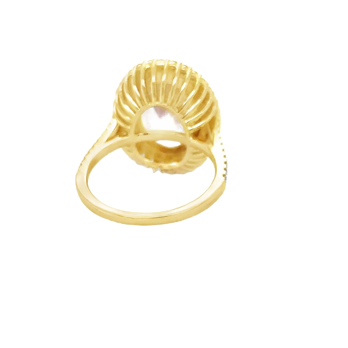 14KT YELLOW GOLD KUNZITE AND DIAMONDS RING