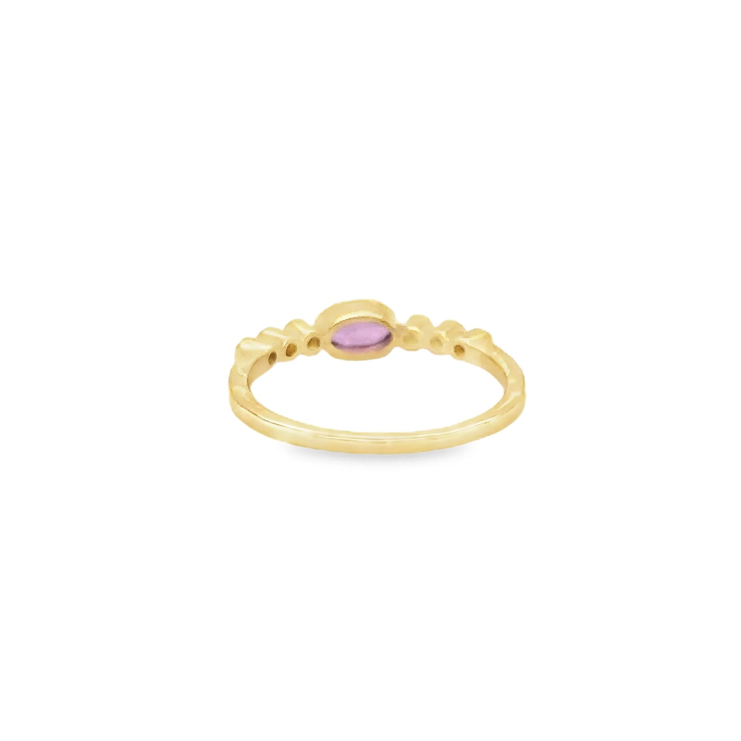 14KT YELLOW GOLD PINK SAPPHIRE AND DIAMONDS RING