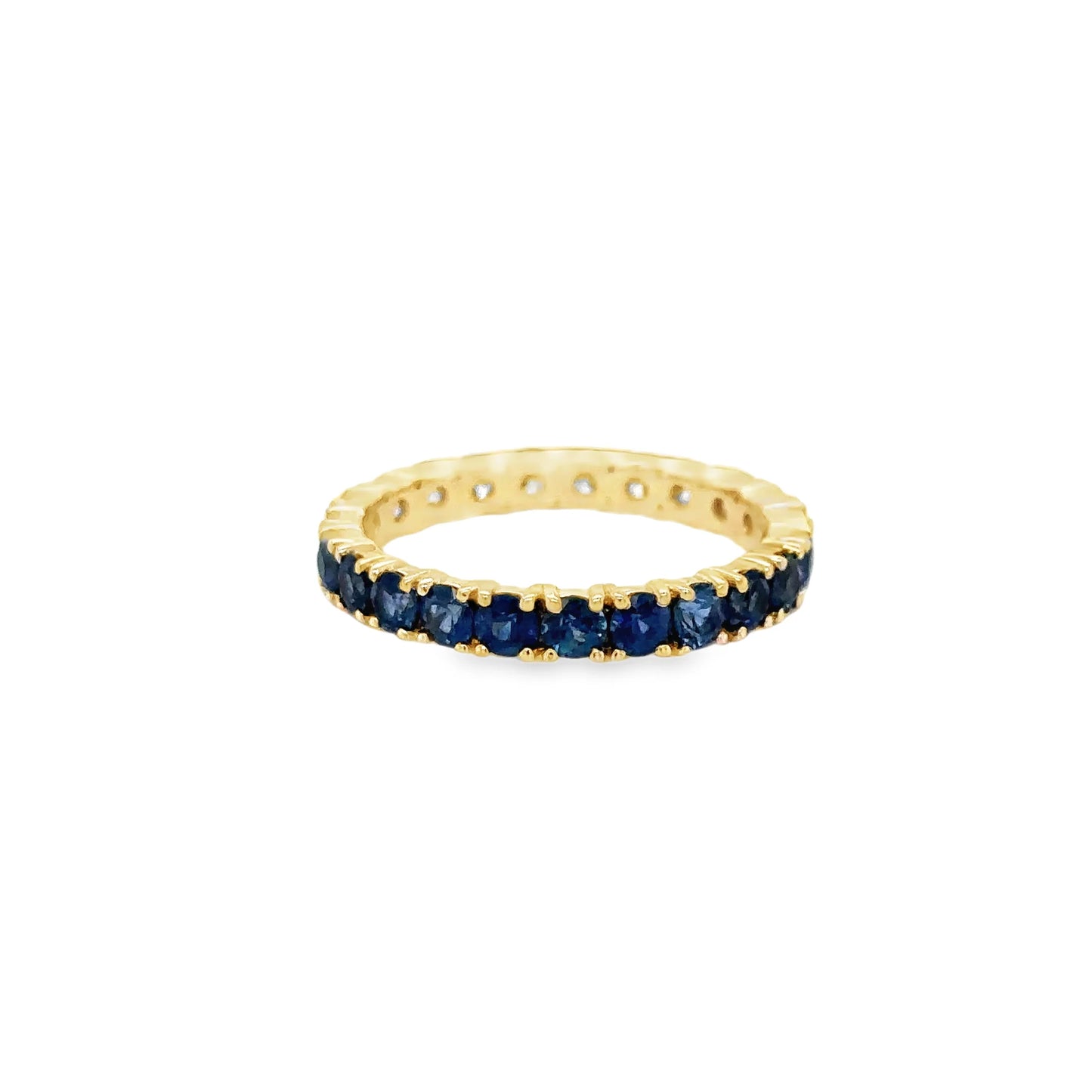 14KT YELLOW GOLD SAPPHIRE AND DIAMONDS RING