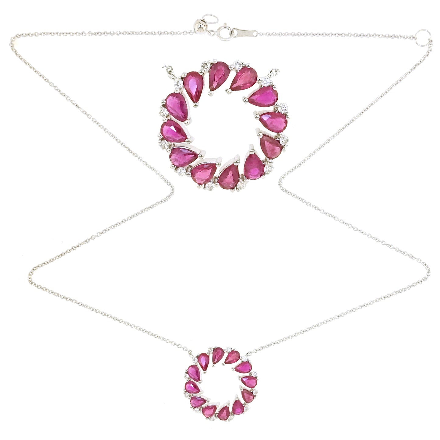 18KT GOLD RUBY AND DIAMOND NECKLACE