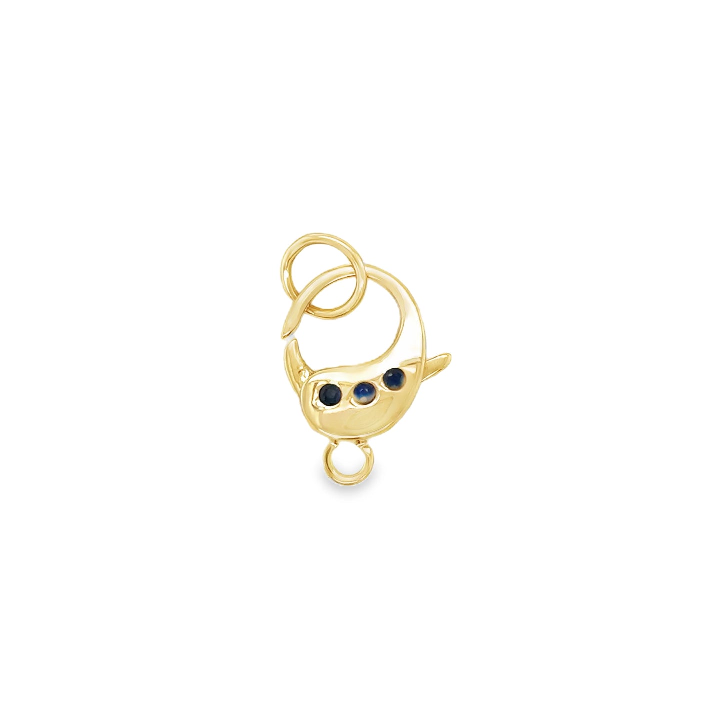 14KT YELLOW GOLD SAPPHIRE LOBSTER LOCK