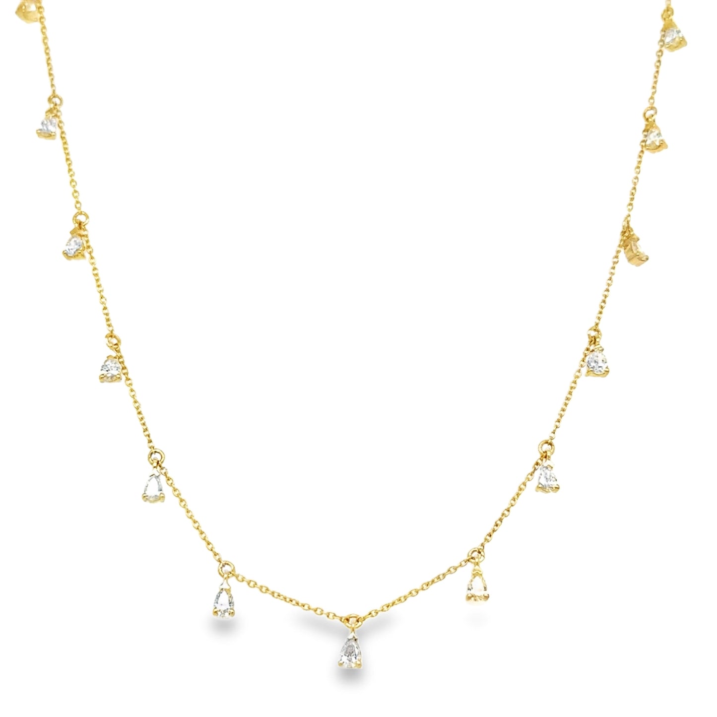 14KT GOLD DIAMOND DANGLING NECKLACE