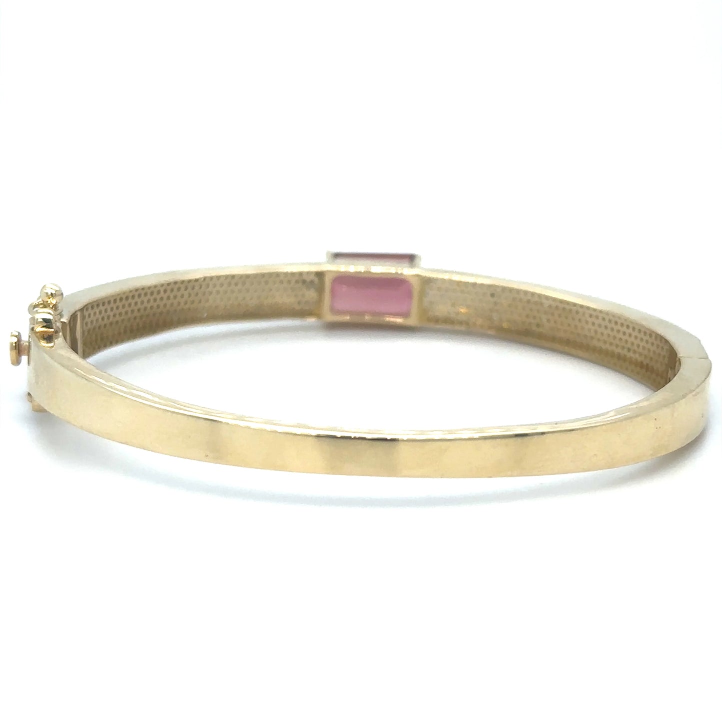 14KT YELLOW GOLD TOURMALINE AND DIAMONDS BANGLE
