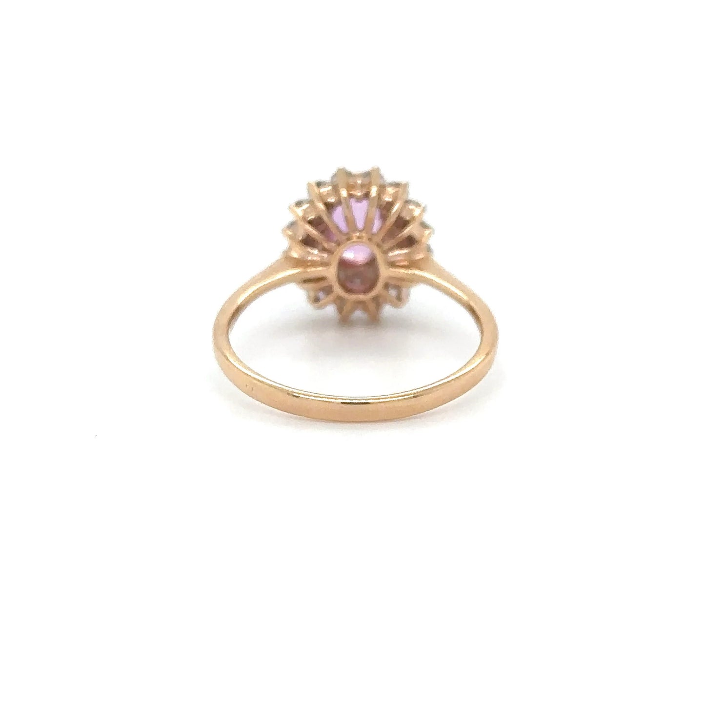 18KT ROSE GOLD PINK SAPPHIRE AND DIAMONDS RING