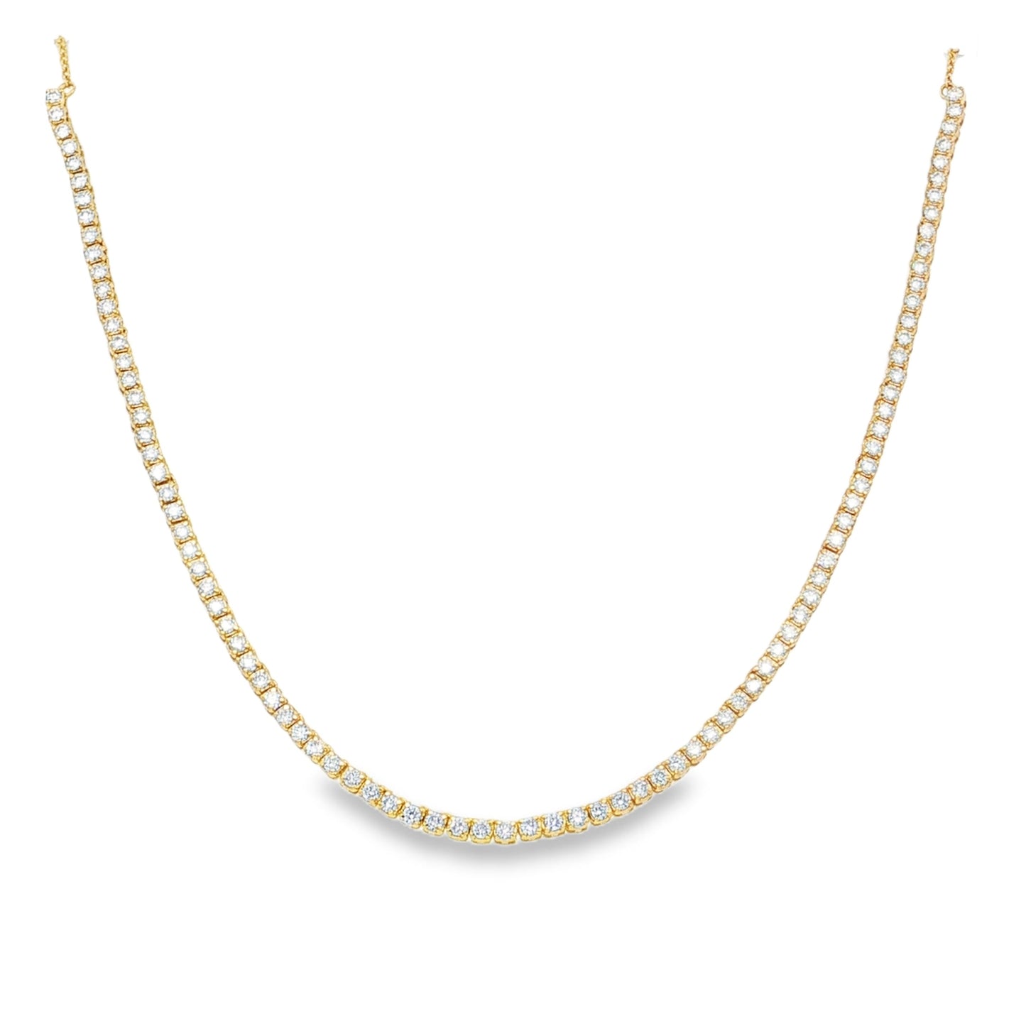 14KT YELLOW GOLD DIAMOND BEZEL SET NECKLACE
