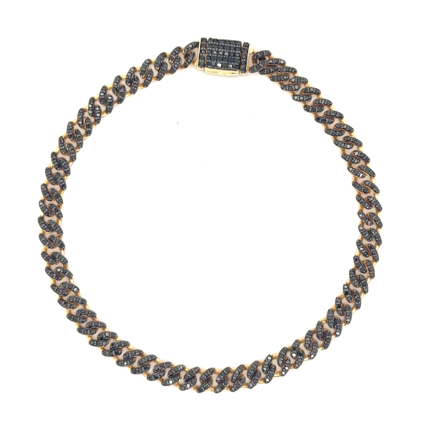 14KT YELLOW GOLD BLACK DIAMOND BRACELET