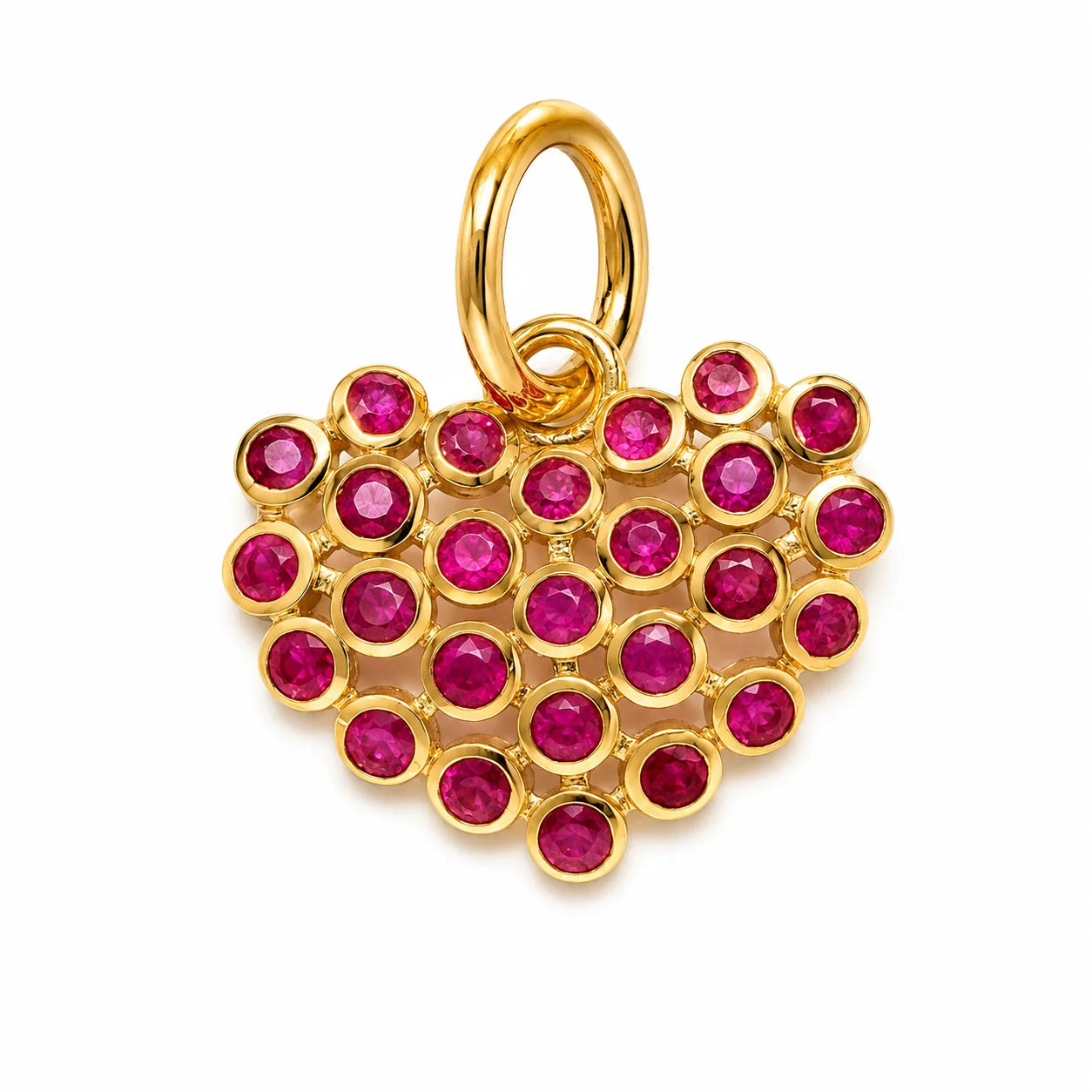 14KT GOLD RUBY HEART PENDANT