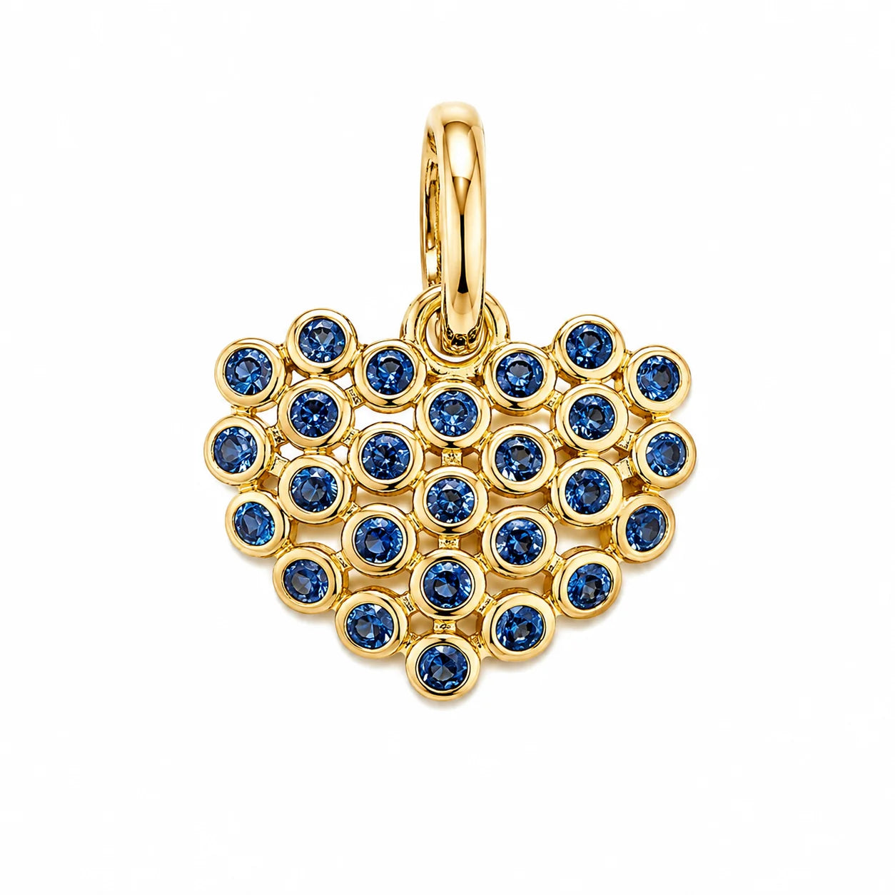 14KT GOLD BLUE SAPPHIRE HEART PENDANT