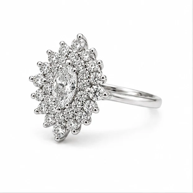 14KT WHITE GOLD DIAMOND RING