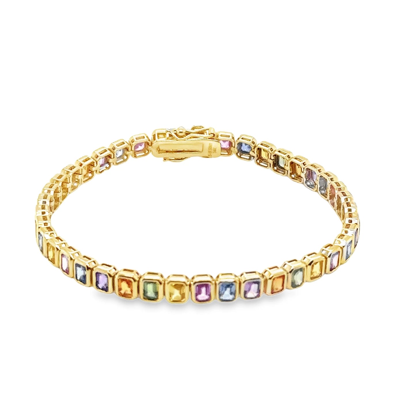 14KT GOLD MULTI SAPPHIRE BRACELET