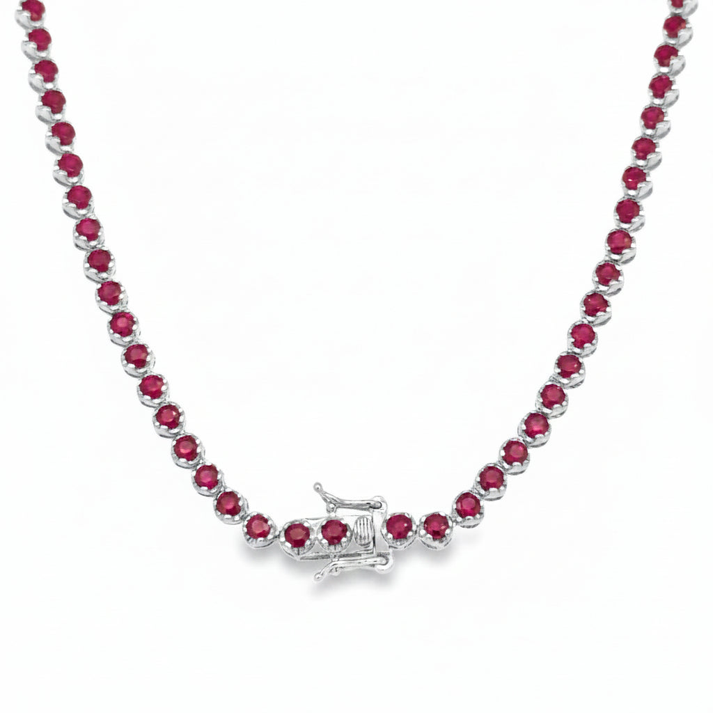 14KT GOLD RUBY TENNIS NECKLACE