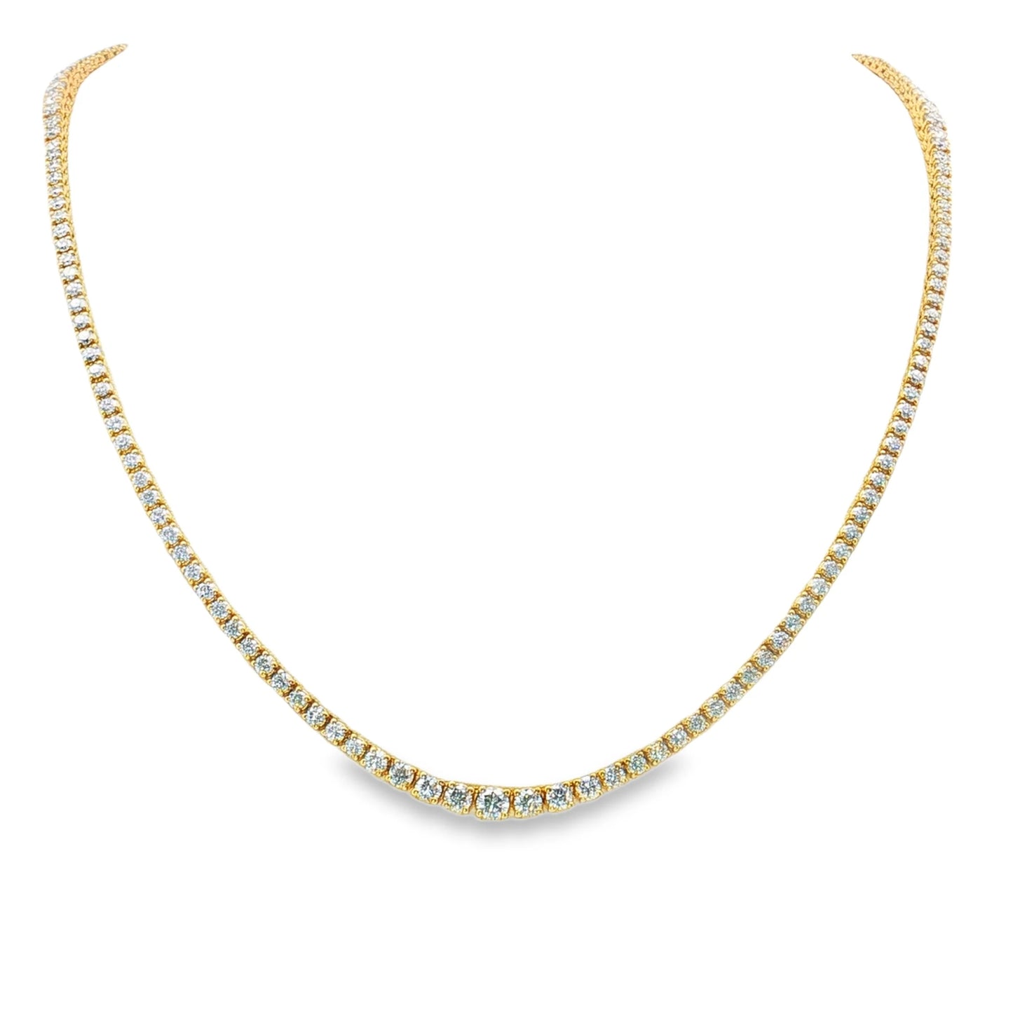 18KT YELLOW GOLD DIAMONDS GRADUATED NECKLACE