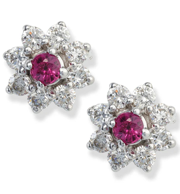 14KT. DIAMOND/RUBY EARRINGS