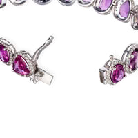 14KT DIAMOND PINK SAPPHIRE ROSECUT BRACELET