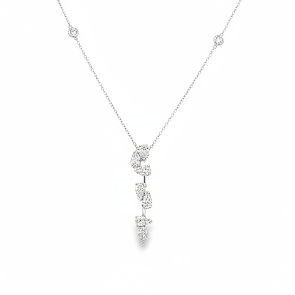 14KT GOLD DIAMOND LINEAR DROP NECKLACE
