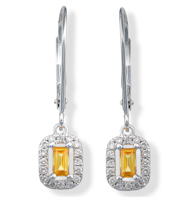 14KT. DIAMOND/TOURMALINE EARRINGS