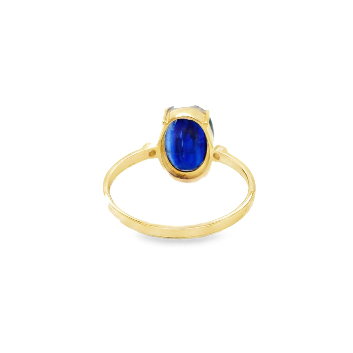 14KT YELLOW GOLD KYANITE AND DIAMONDS RING