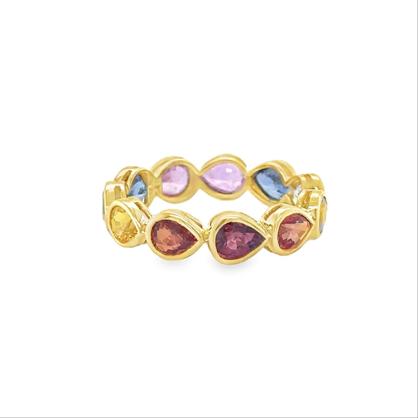14KT GOLD MULTI SAPPHIRE RING