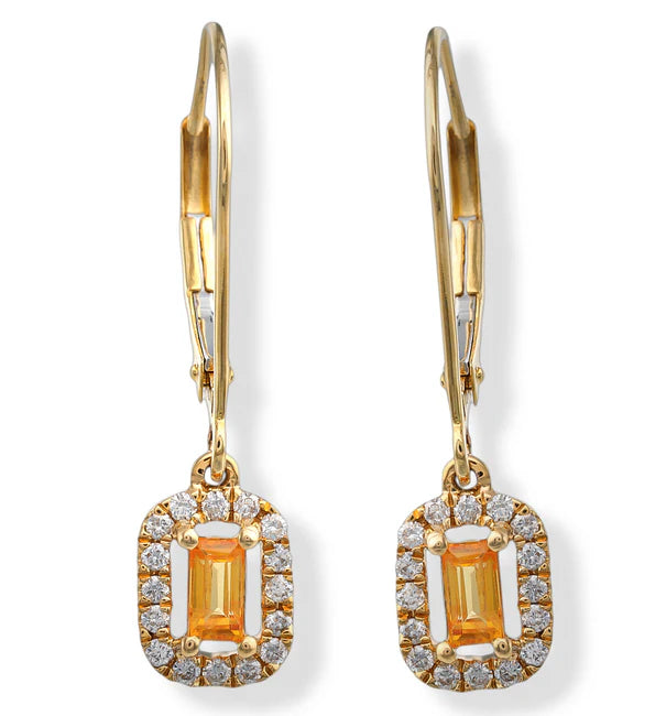 14KT. DIAMOND/TOURMALINE EARRINGS