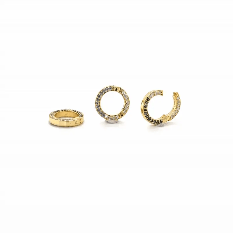 14KT YELLOW GOLD DIAMOND AND BLUE SAPPHIRE ROUND LOCK