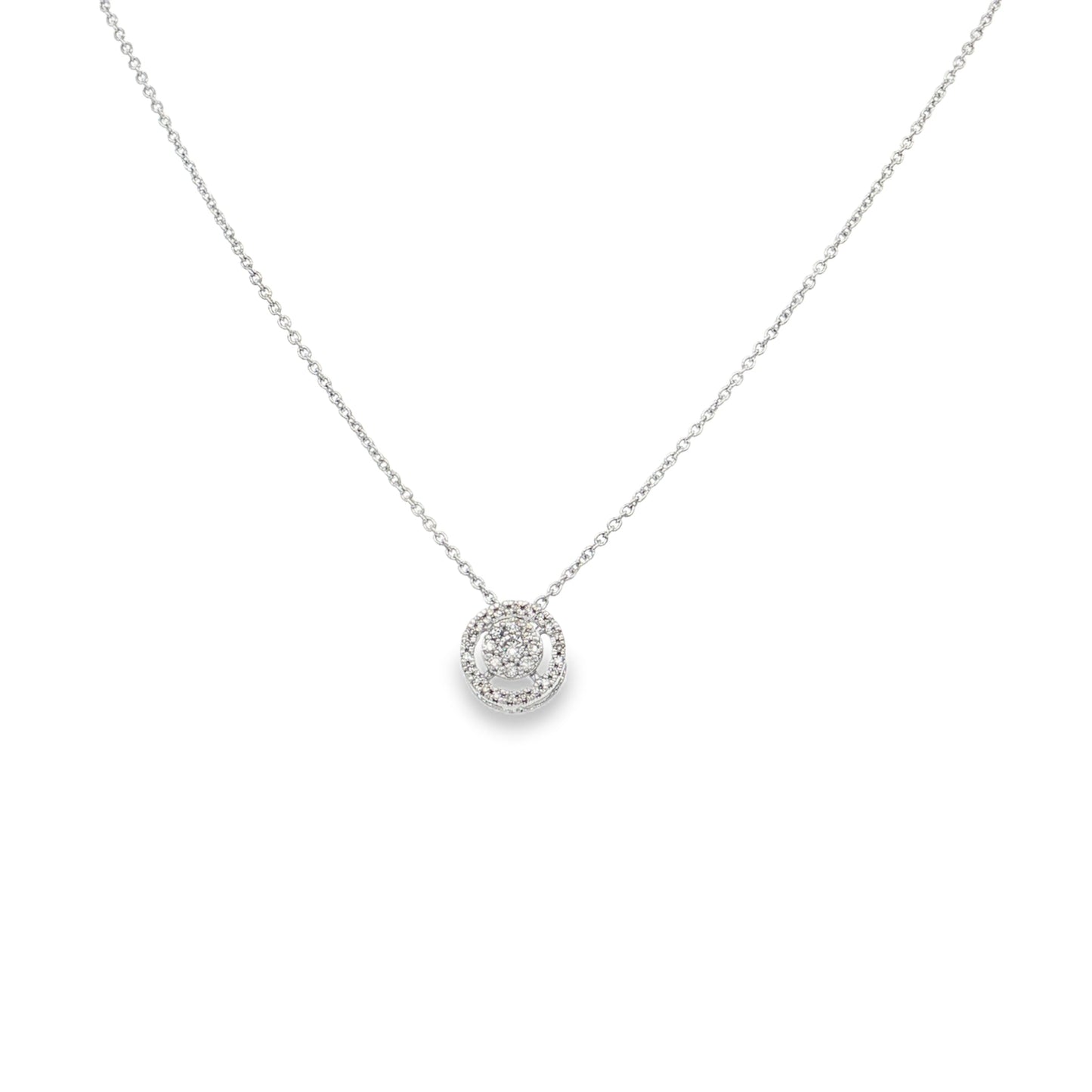 14KT WHITE GOLD DIAMOND PENDANT NECKLACE