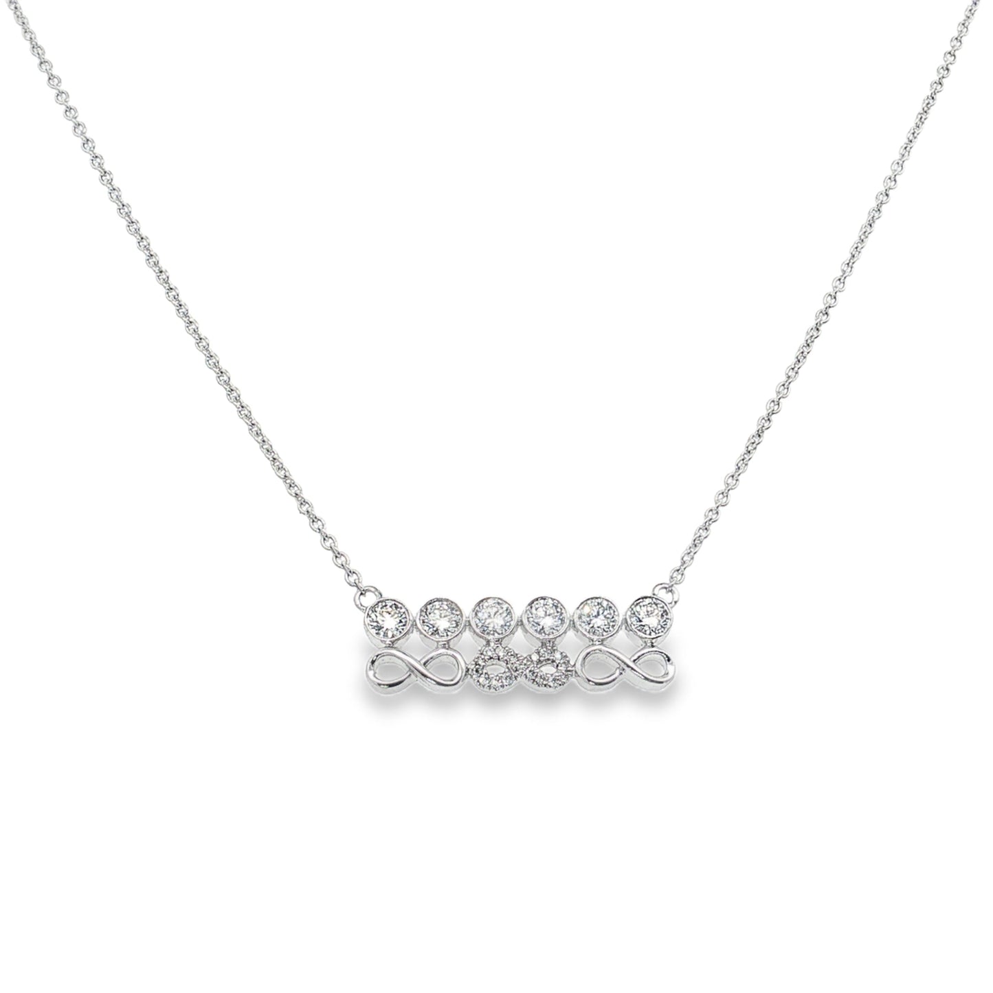 14KT DIAMOND INFINITY BAR PENDENT NECKLACE
