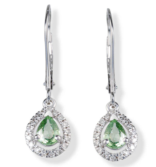 14KT. DIAMOND/TOURMALINE EARRINGS