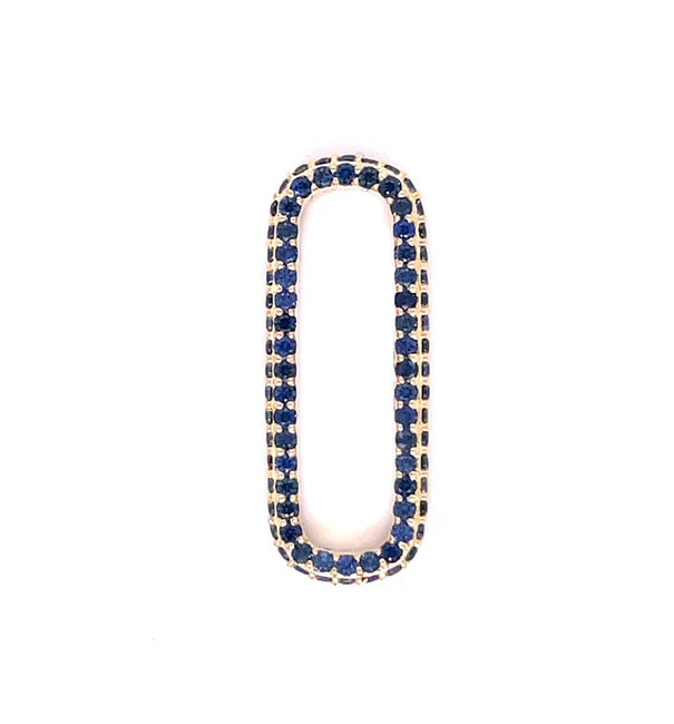 14KT GOLD BLUE SAPPHIRE PAPERCLIP CONNECTOR