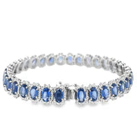 18KT WHITE GOLD SAPPHIRE AND DIAMONDS BRACELET