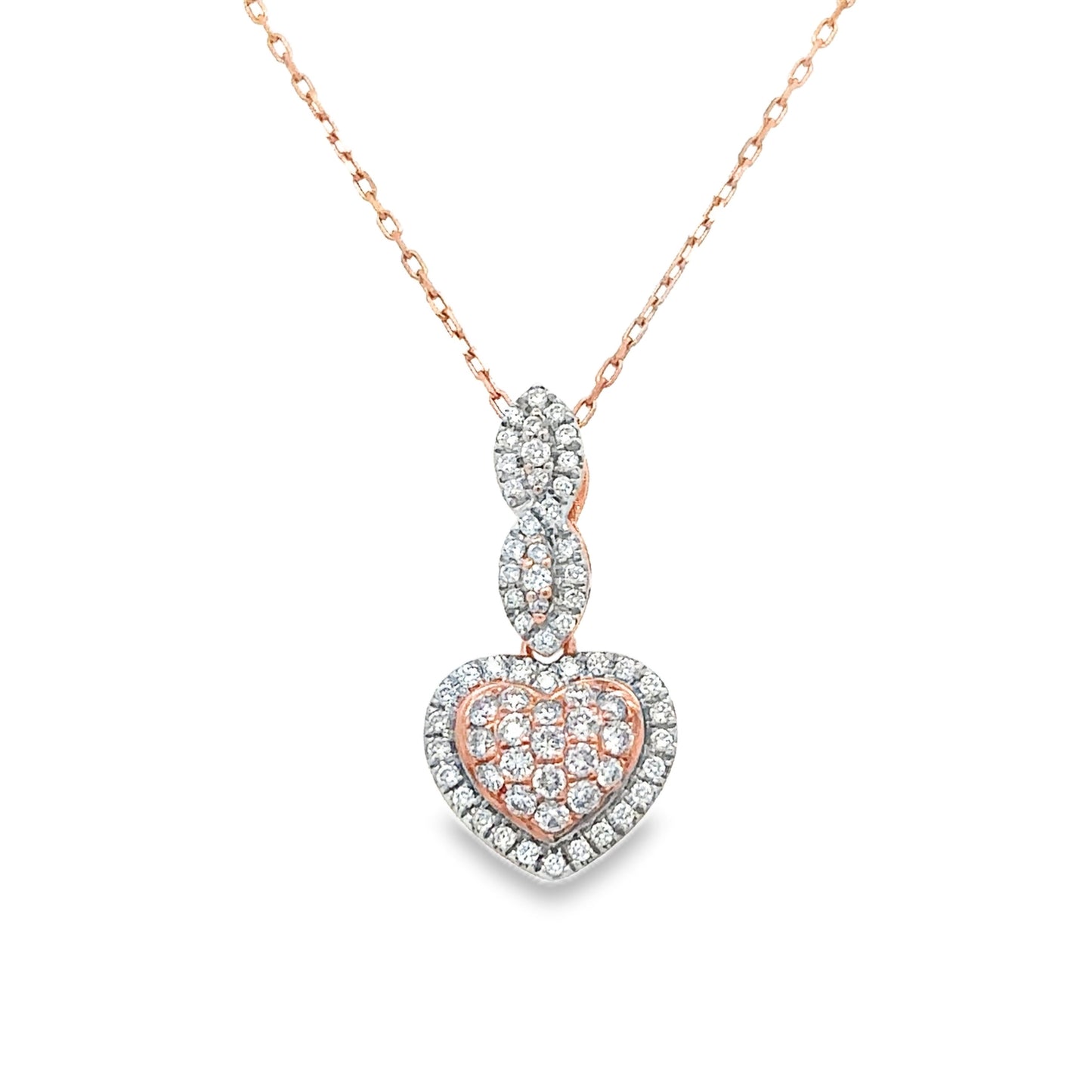 14KT ROSE GOLD TWO TONE DIAMOND NECKLACE