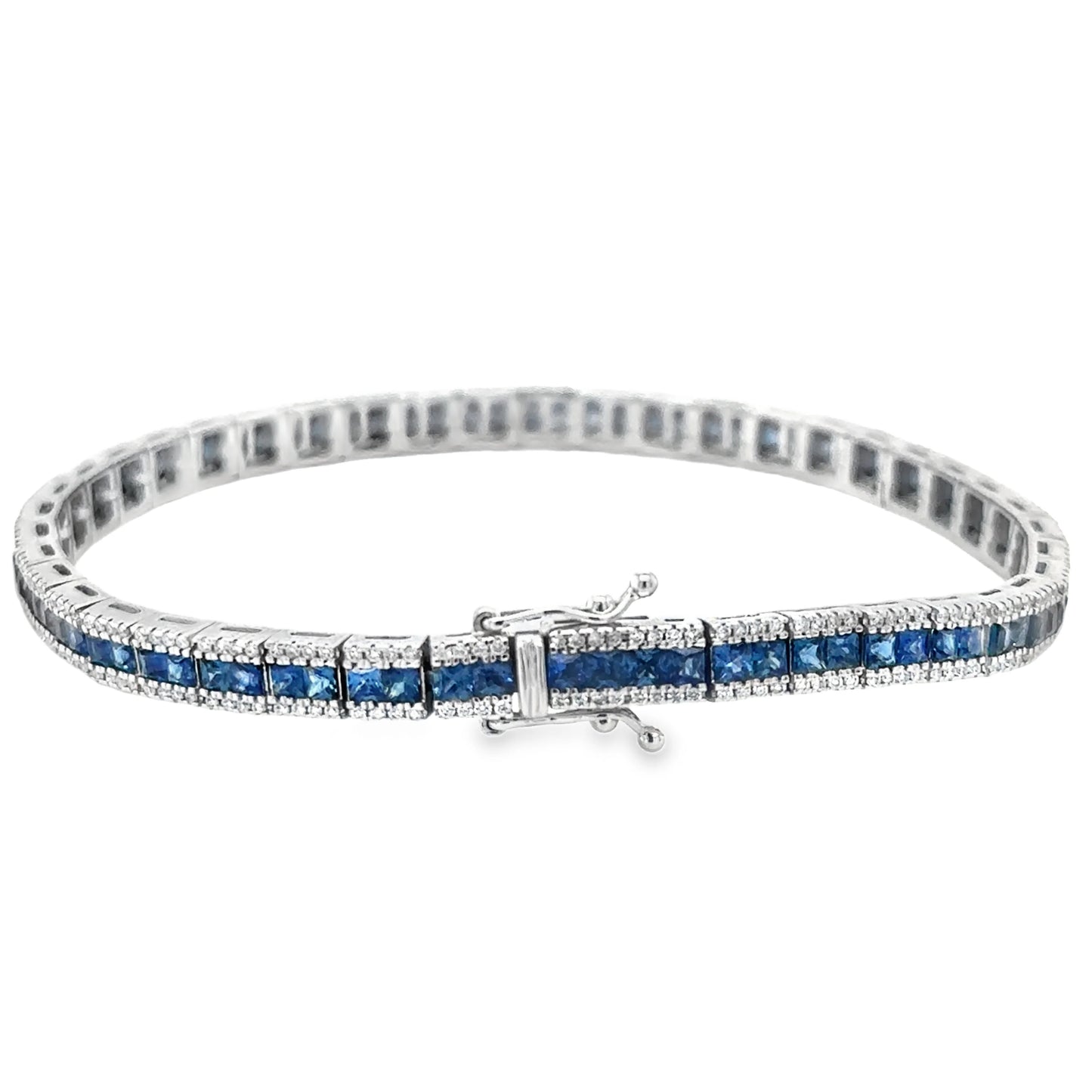 18KT WHITE GOLD SAPPHIRE AND DIAMONDS BRACELET