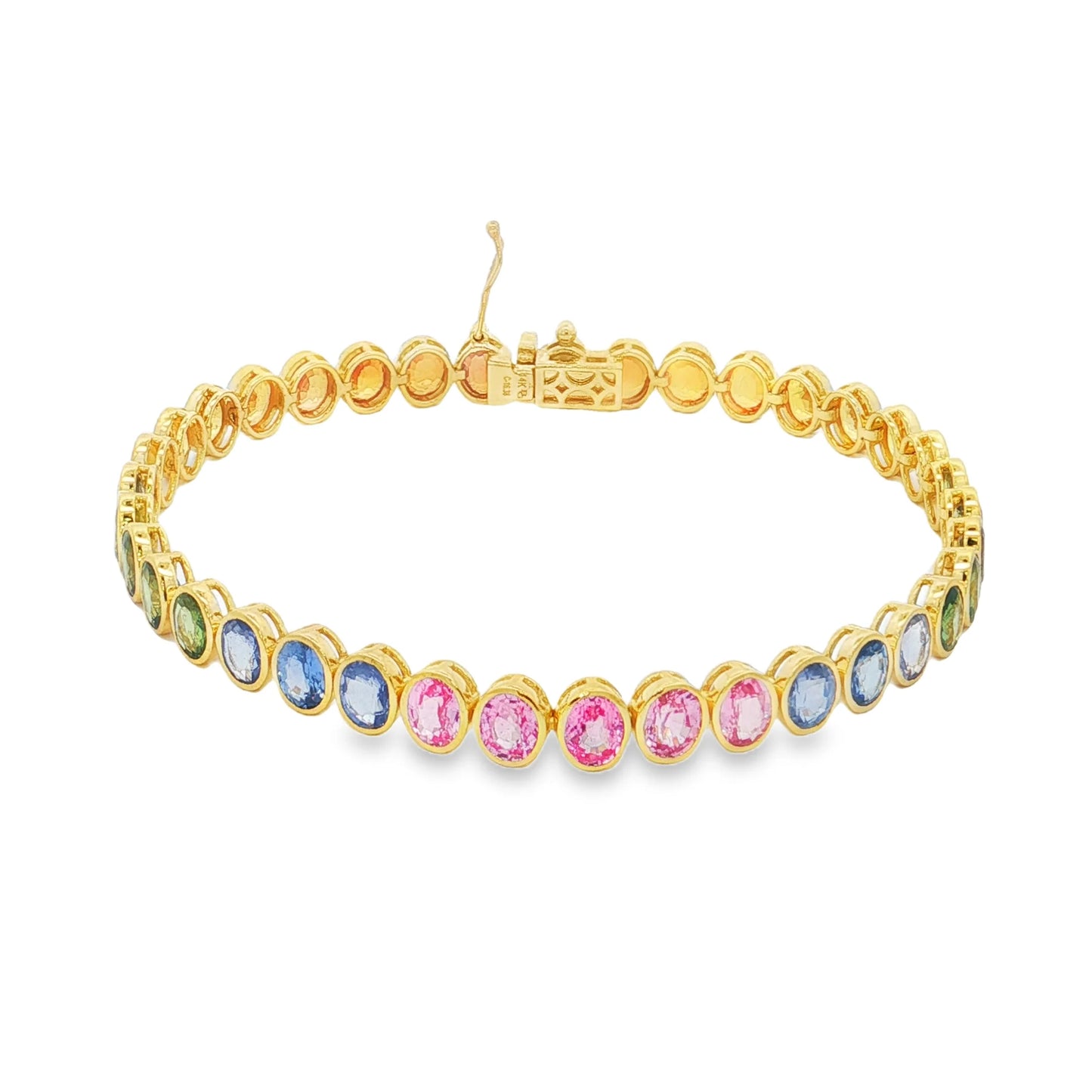 18KT GOLD MULTI SAPPHIRE BRACELET
