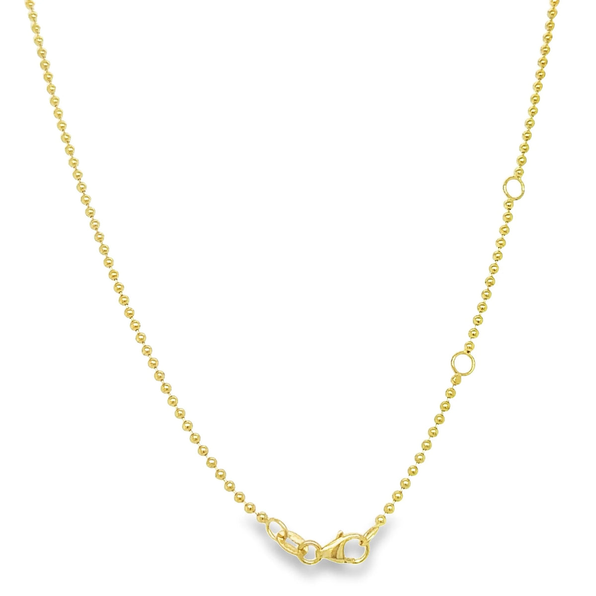 14KT YELLOW GOLD ROUND SHAPE TURQUOISE AND DIAMOND DANGLING NECKLACE