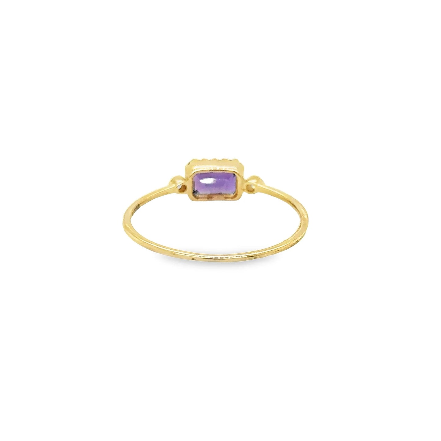 14KT YELLOW GOLD AMETHYST AND DIAMONDS RING