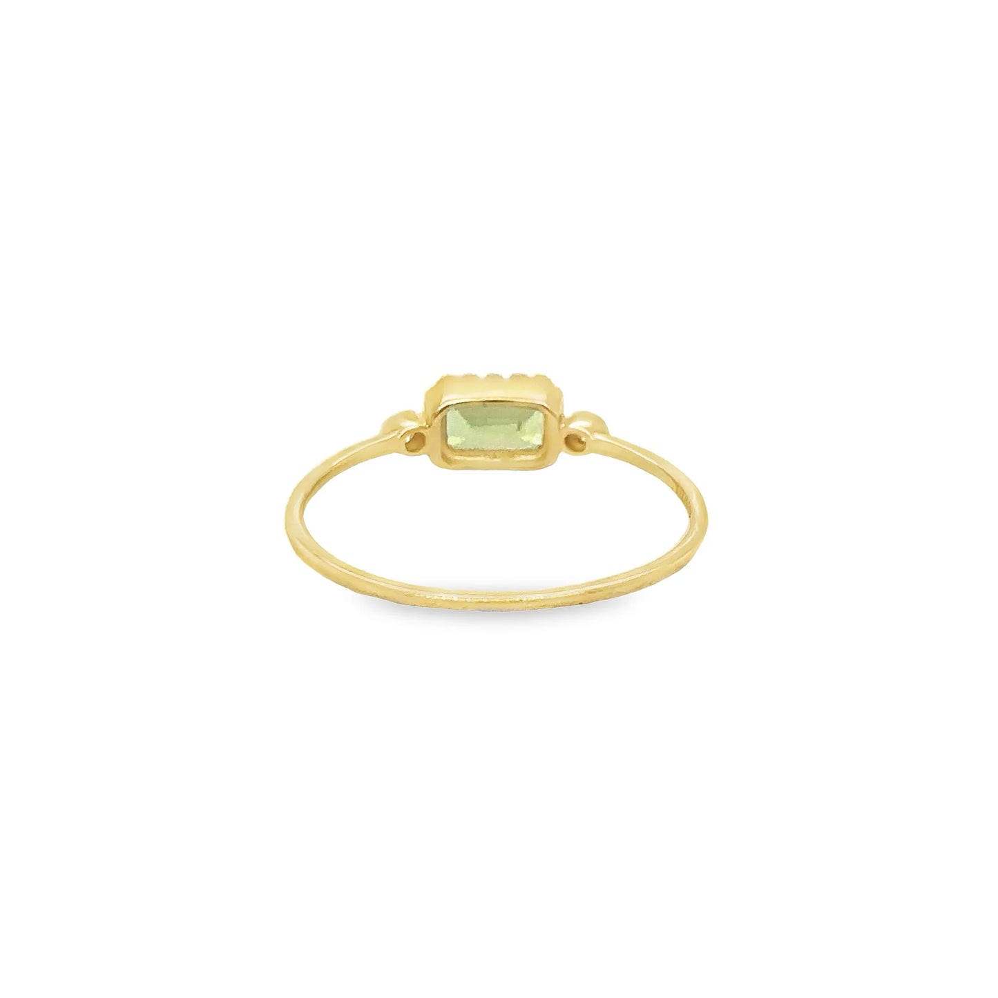 14KT YELLOW GOLD PERIDOT AND DIAMONDS RING