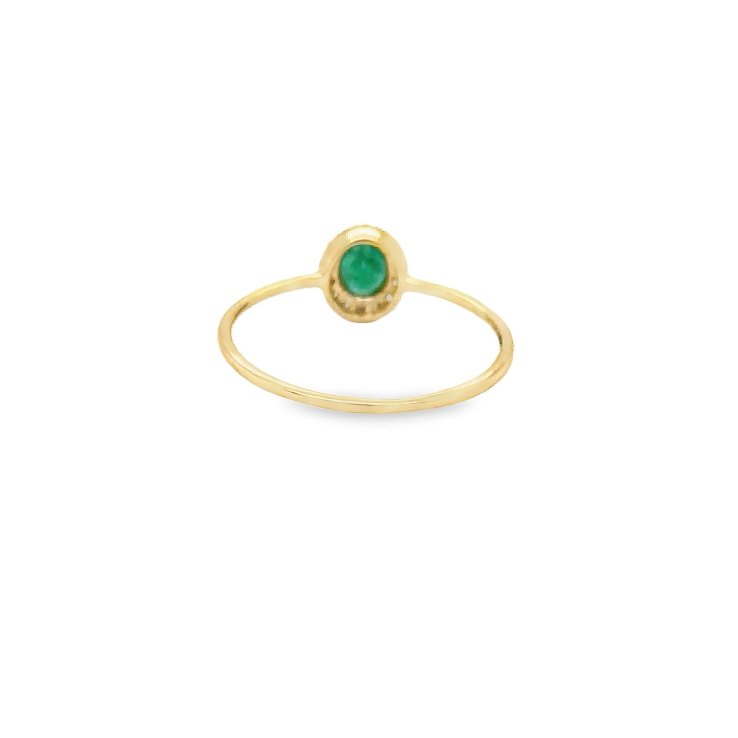 14KT YELLOW GOLD EMERALD AND DIAMONDS RING