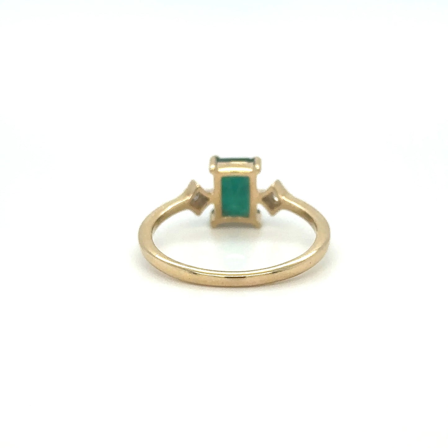 14KT YELLOW GOLD EMERALD DIAMOND RING