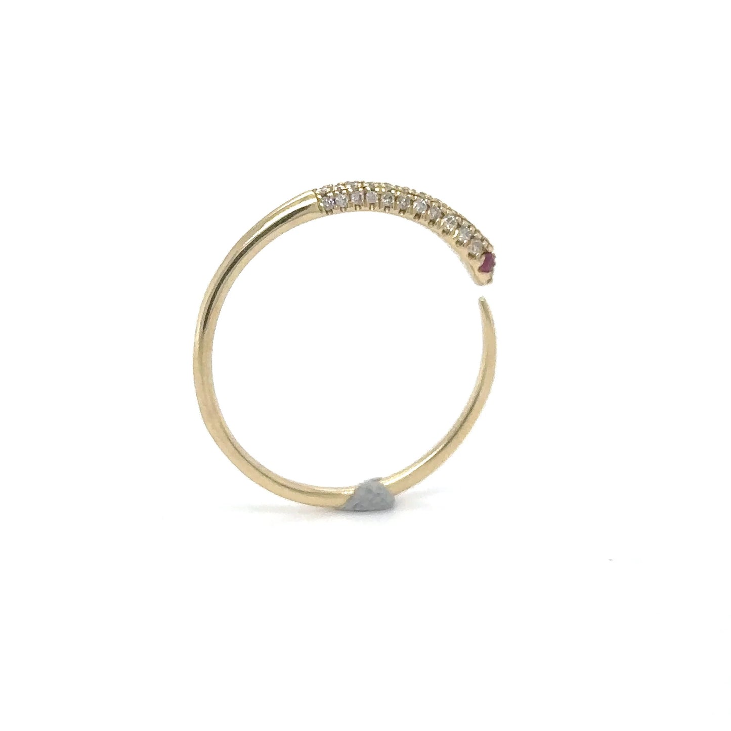 14KT YELLOW GOLD RUBY AND DIAMONDS SNAKE RING