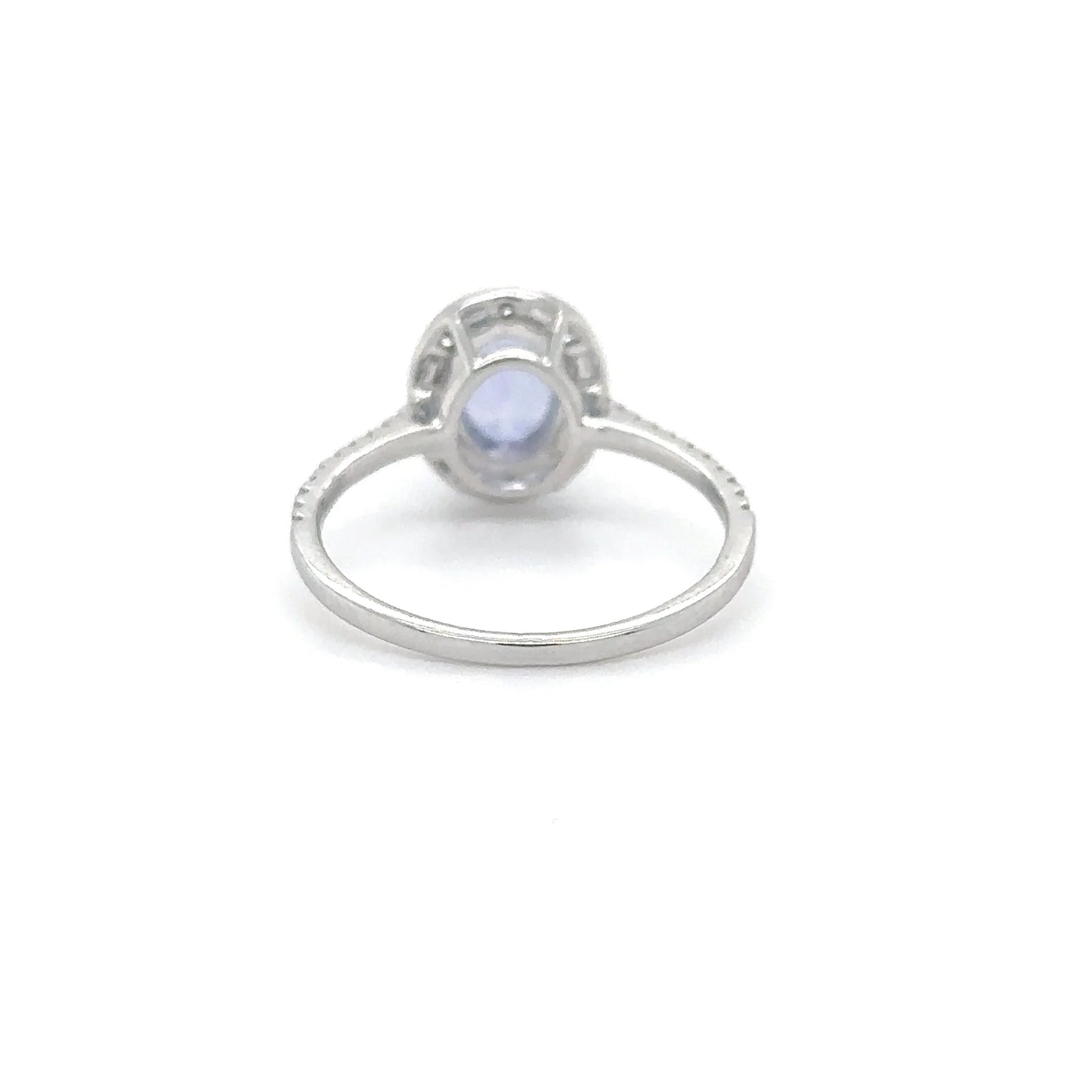 14KT WHITE GOLD SAPPHIRE AND DIAMOND RING