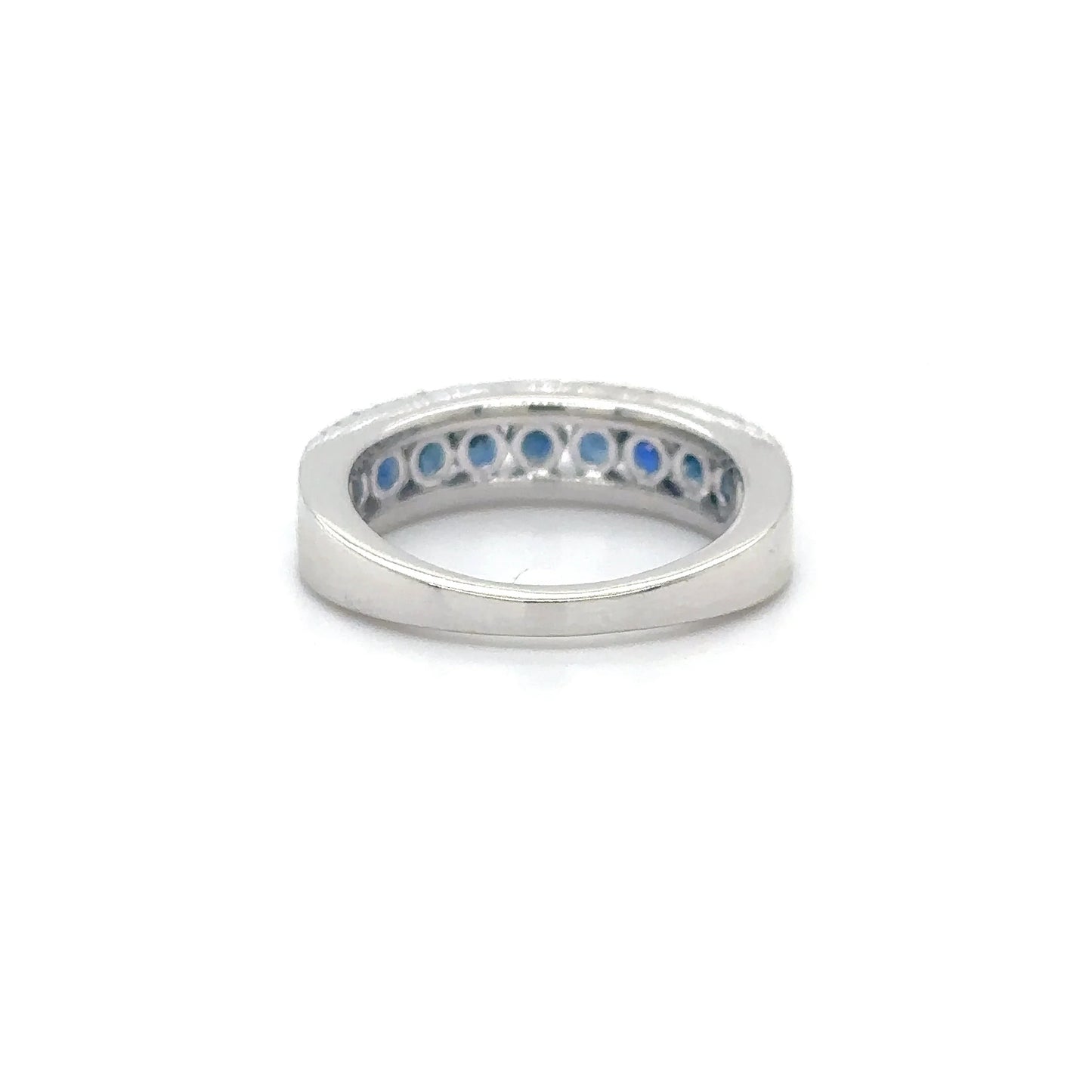14KT WHITE GOLD SAPPHIRE DIAMOND RING