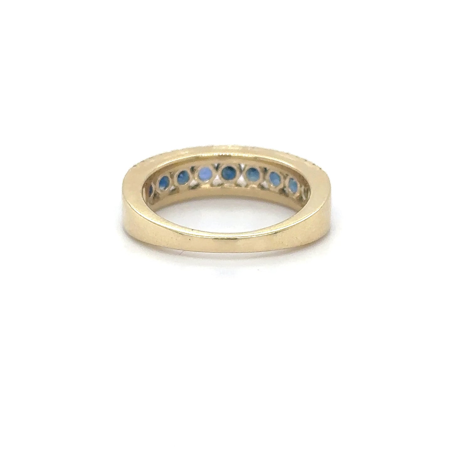 14KT YELLOW GOLD SAPPHIRE DIAMOND RING
